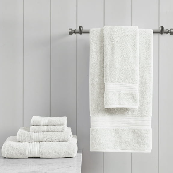 Madison Park Organic 6-Piece 100 Percent Cotton Towel Set in White