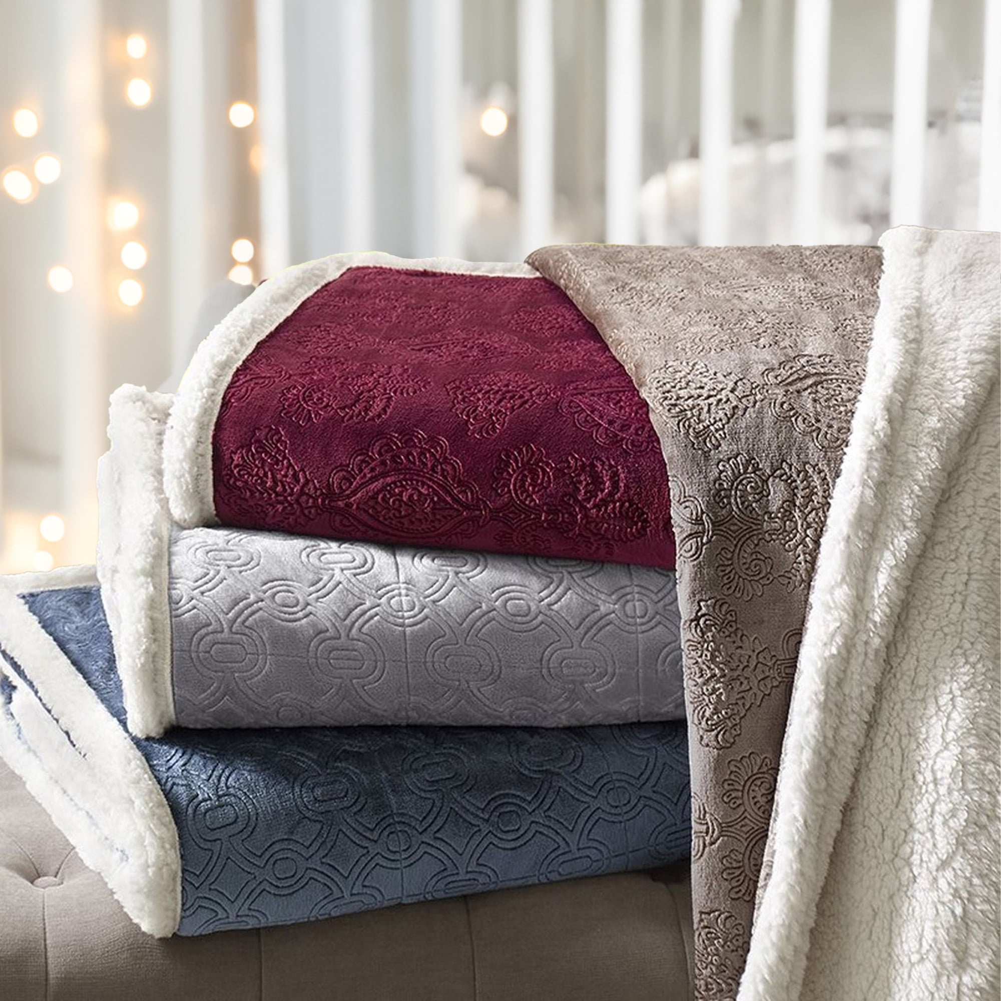 Madison Park Oversized Plush Throw Blanket Ultra Soft 60x70" Textured