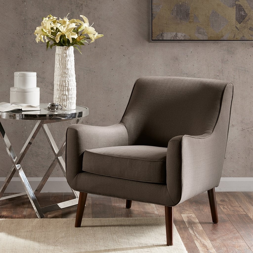 Liam Seafoam Mid-Century Accent Chair with Espresso Wooden Legs