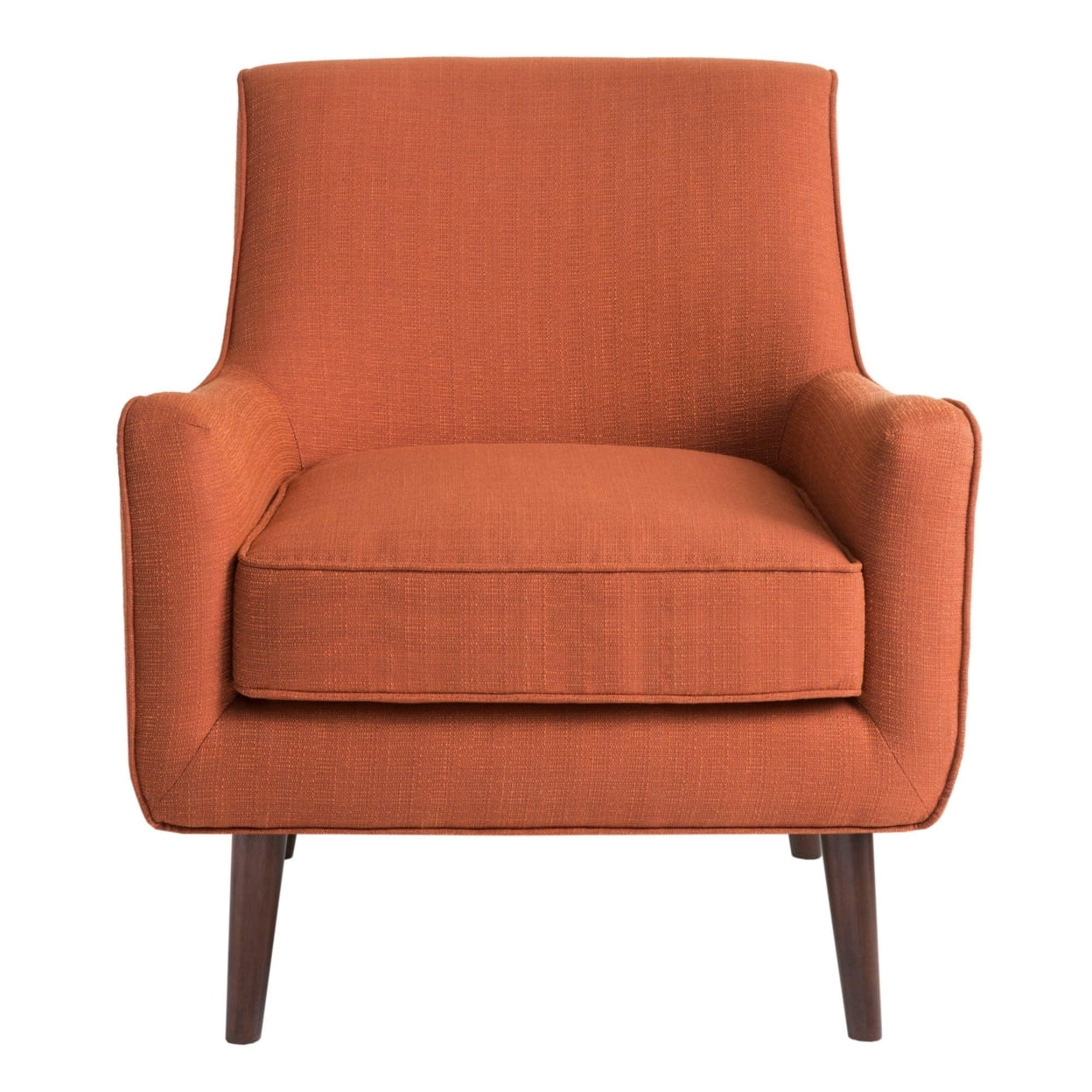 Burnt Orange Mid-Century Wooden Leg Accent Chair