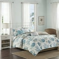 thumbnail image 1 of Madison Park Pebble Beach 6 Piece Full/Queen Cotton Sateen Duvet Cover Set Aqua, 1 of 6