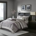 thumbnail image 1 of Madison Park Polyester 7 Piece Jacquard Comforter Set with Purple MP10-7329, 1 of 5