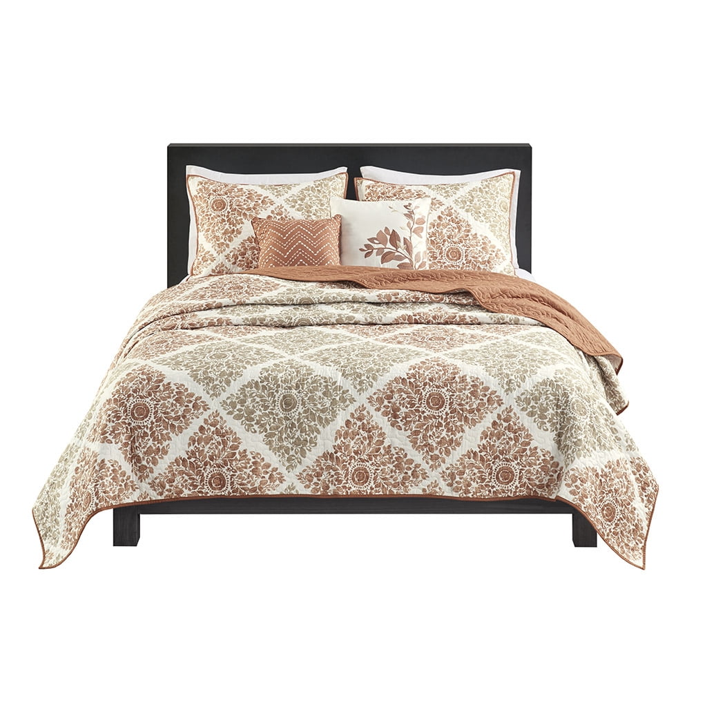 Full Blue Microfiber Reversible Quilt Set