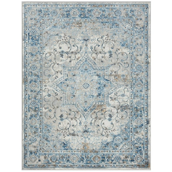 Madison Park Polypropylene and Polyester Woven 6x9' Area Rug in Blue MP35-8031