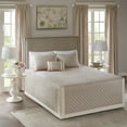thumbnail image 1 of Madison Park Queen Breanna 4-Piece Cotton Reversible Tailored Bedspread Set, Khaki, 1 of 8
