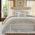 thumbnail image 1 of Madison Park Queen Cotton 9-Piece Comforter Set with Lace Taping Pintucked Printed Bed in a Bag Bedding Set with Decorative Pillows and Euro Shams, Yellow, 1 of 13