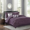 thumbnail image 1 of Madison Park Queen Hampton 7-Piece Comforter Set, Plum, 1 of 5