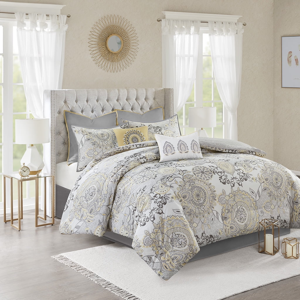 Isla Queen Blue Cotton Reversible 8-Piece Bedspread Set