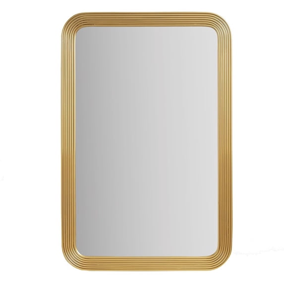 Madison Park Rectangle Fluted Modern Mirror Gold with Frame 23"W x 35"H
