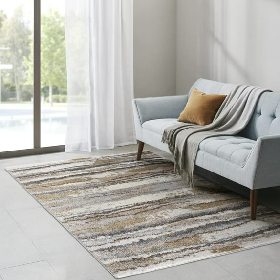 Madison Park Riley Woven Turkish Area Rug, Blue/Tan - 5x7'