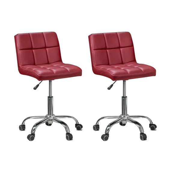 Madison & Park SET OF 2 Easy Glide Office Chair TTO RED Desk Chair Task, Home, or Office Chair Office Furniture