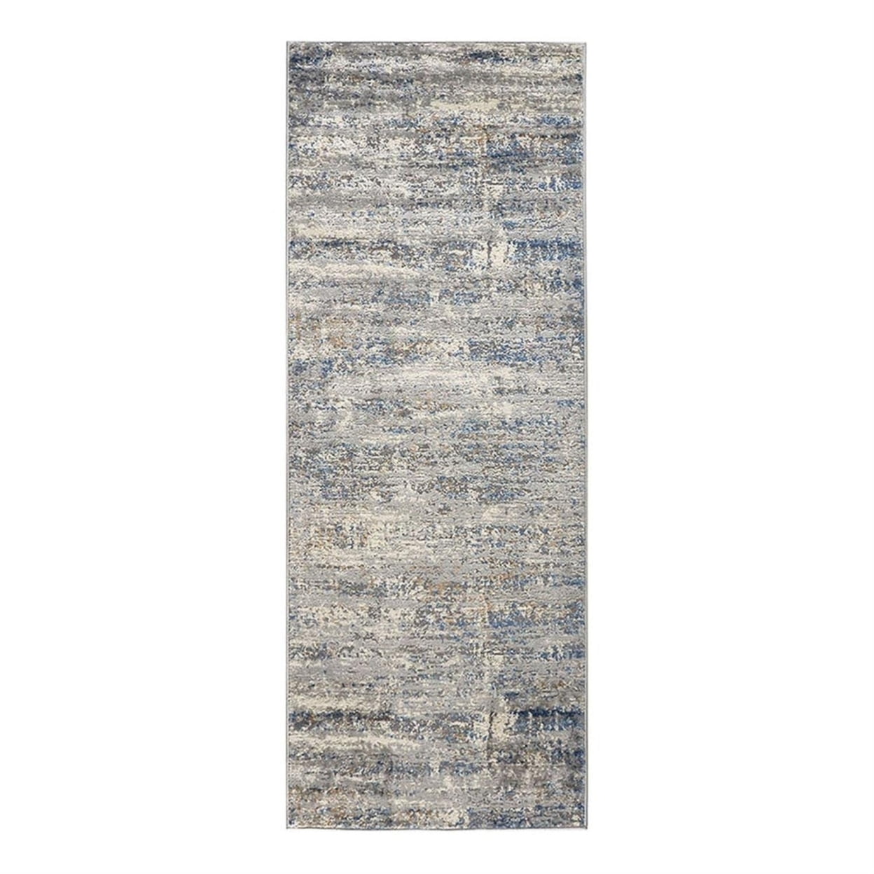 Madison Park Shrink Adel Abstract Area Rug with Blue and Cream Finish