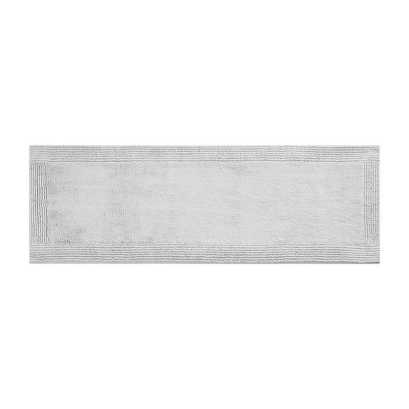 Madison Park Signature 24x72" Transitional Cotton Reversible Bath Rug in Gray