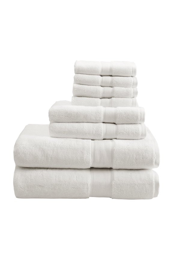 Signature 8-Piece 100 Percent Cotton Towel Set in Cream