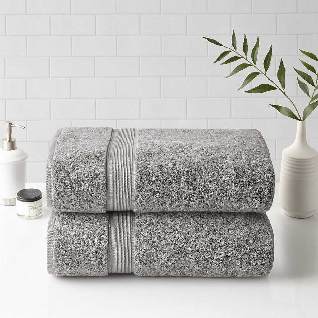 Luxurious Silver 800GSM Cotton Bath Sheet Set, 2 Pieces
