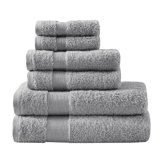 Madison Park Signature Luce 6-Piece Egyptian Cotton Towel Set in Gray