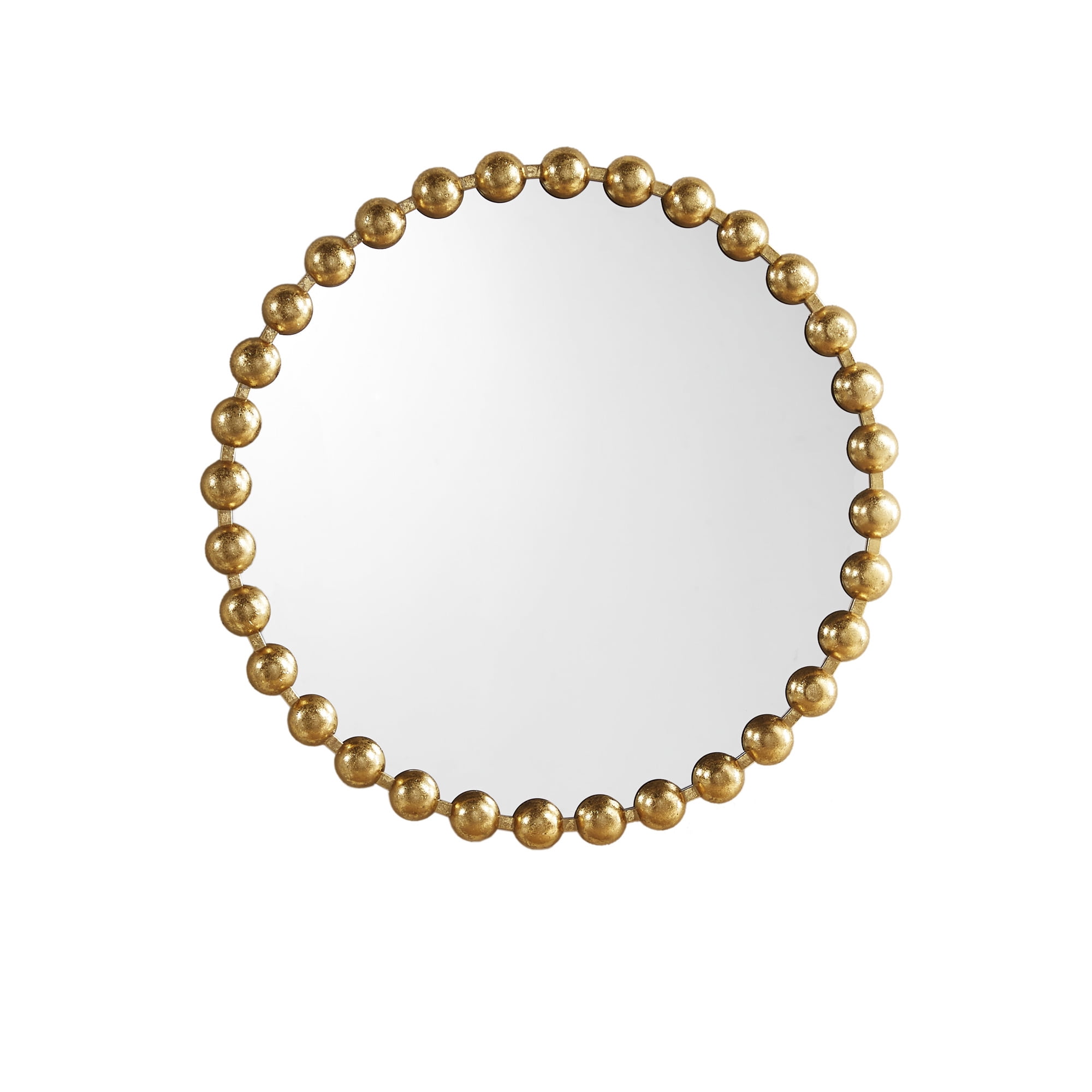Elegant Marlowe Antique Gold Foil Round Wall Mirror - 27"