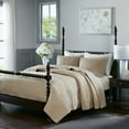 thumbnail image 1 of Madison Park Signature Serene Cotton 3 Piece Coverlet Sets (King/Cal King 110x96, Linen), 1 of 5