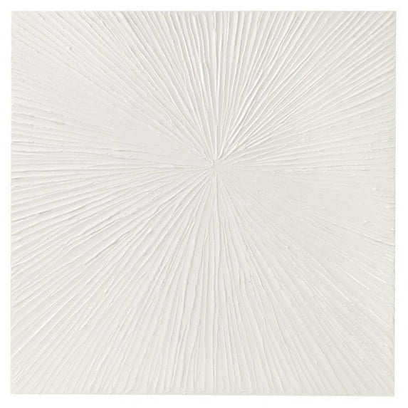 Madison Park Signature Sunburst 30x30" Hand Painted Dimensional Resin Wall Art in White