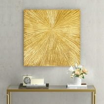 Madison Park Signature Sunburst Hand Painted Dimensional Resin Wall Art in Gold, 30"W x 30"H