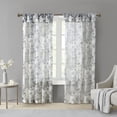 thumbnail image 1 of Madison Park Simone Printed Floral Twist Tab Top Voile Sheer Curtain in White, 50"x84", 1 of 8