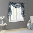 thumbnail image 1 of Madison Park Simone Printed Floral Voile Sheer Scarf in Navy, 42"x216", 1 of 7