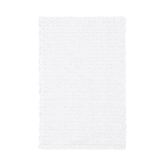 Madison Park Soft Cotton Bath Rug, Absorbent 100% Cotton Rug with Quick Dry, Non-Slip Bath Rug for Bathroom, White, 20" x 30"