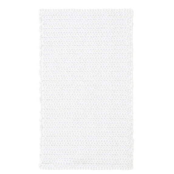 Madison Park White Bathroom Rug, Absorbent Quick Dry 100% Cotton Rug, Non-Slip Bath Rug for Bathroom, White, 24" x 40"
