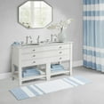 thumbnail image 1 of Madison Park Striped Reversible Bathroom Rug, Cotton Bath Rug, Blue, 27" x 45", 1 of 8