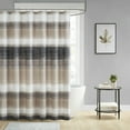 thumbnail image 1 of Madison Park Taupe/Black Shower Curtain, Striped Bath Curtains, Watercolor Bathroom Curtain with 12 Button Holes, 72x72", 1 of 6