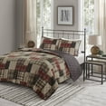 thumbnail image 1 of Madison Park Timber 3 Piece King/Cal King Reversible Printed Quilt Set Red/Black, 1 of 6