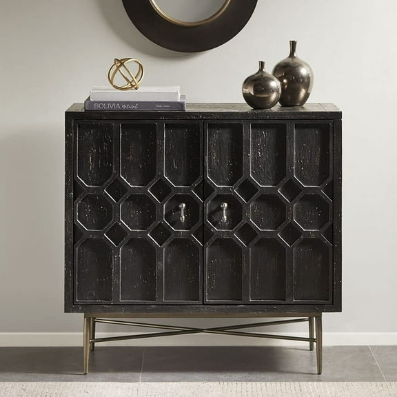Madison Park Traditional Hanley 2 Doors Accent Cabinet with Black MP130-0945