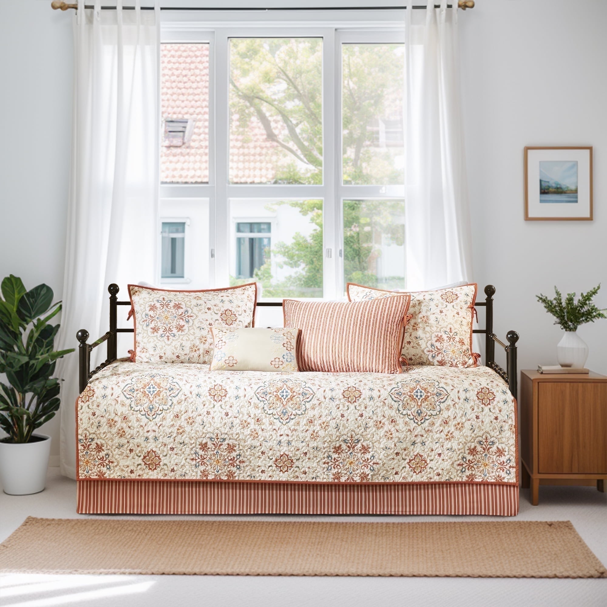 Ivory Microfiber Reversible Twin Daybed Cover Set