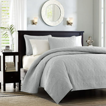 Madison Park Twin/Twin XL Quebec 2-Piece Reversible Quilt Set, Grey