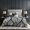 thumbnail image 1 of Madison Park Vienna Bedding 6 - Piece King/Cal King Lightweight Duvet Cover 100 Cotton Bedroom Decor - Black, 1 of 9
