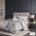 thumbnail image 1 of Madison Park Vienna Full/Queen 6 Piece Printed Duvet Cover Set - Grey, 1 of 8