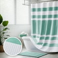 thumbnail image 1 of Madison Park Waffle Shower Curtains, Stripe Spa , Waterproof, Aqua, 72” X 72", 1 of 8
