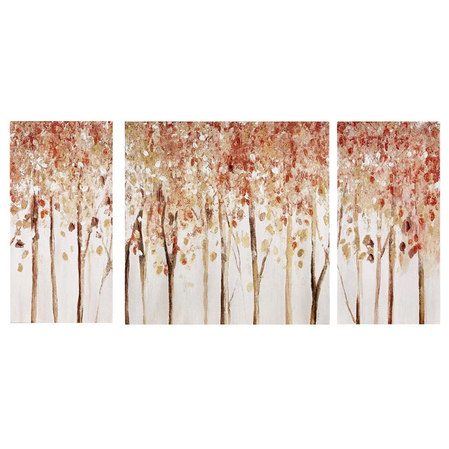 Autumn Forest Hand-Textured Canvas Art Set of 3