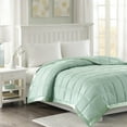 thumbnail image 1 of Madison Park Windom Full/Queen Microfiber Down Alternative Stain Resistant Blanket - Seafoam, 1 of 10