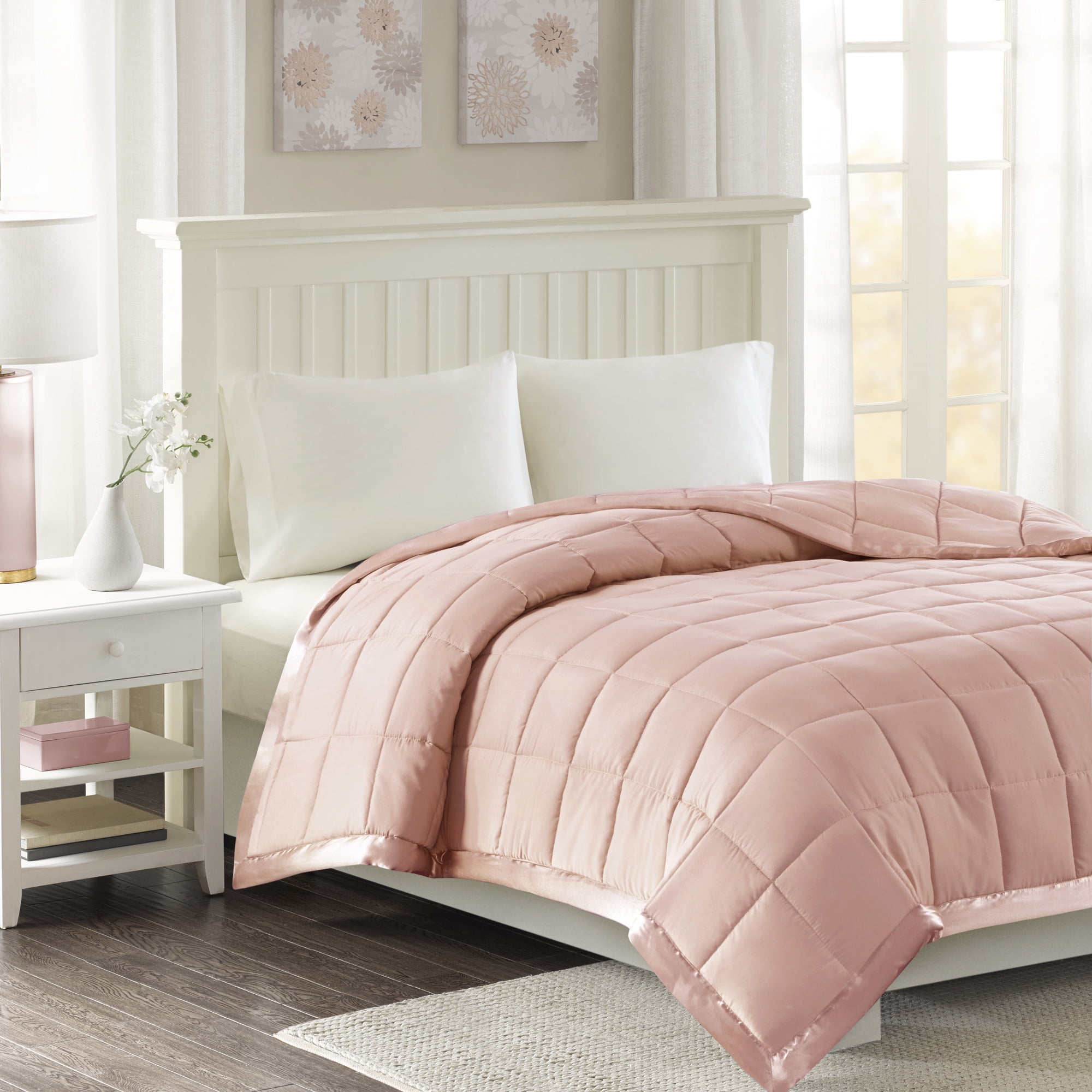 Madison Park Windom Twin Microfiber Down Alternative Stain Resistant Blanket - Blush