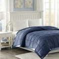 thumbnail image 1 of Madison Park Windom Twin Microfiber Down Alternative Stain Resistant Blanket - Navy, 1 of 9