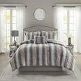 thumbnail image 1 of Madison Park Zuri Full/Queen 4PC Faux Fur Comforter Set - Blush/Grey, 1 of 8