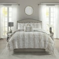 thumbnail image 1 of Madison Park Zuri King 4PC Faux Fur Comforter Set - Snow Leopard, 1 of 10