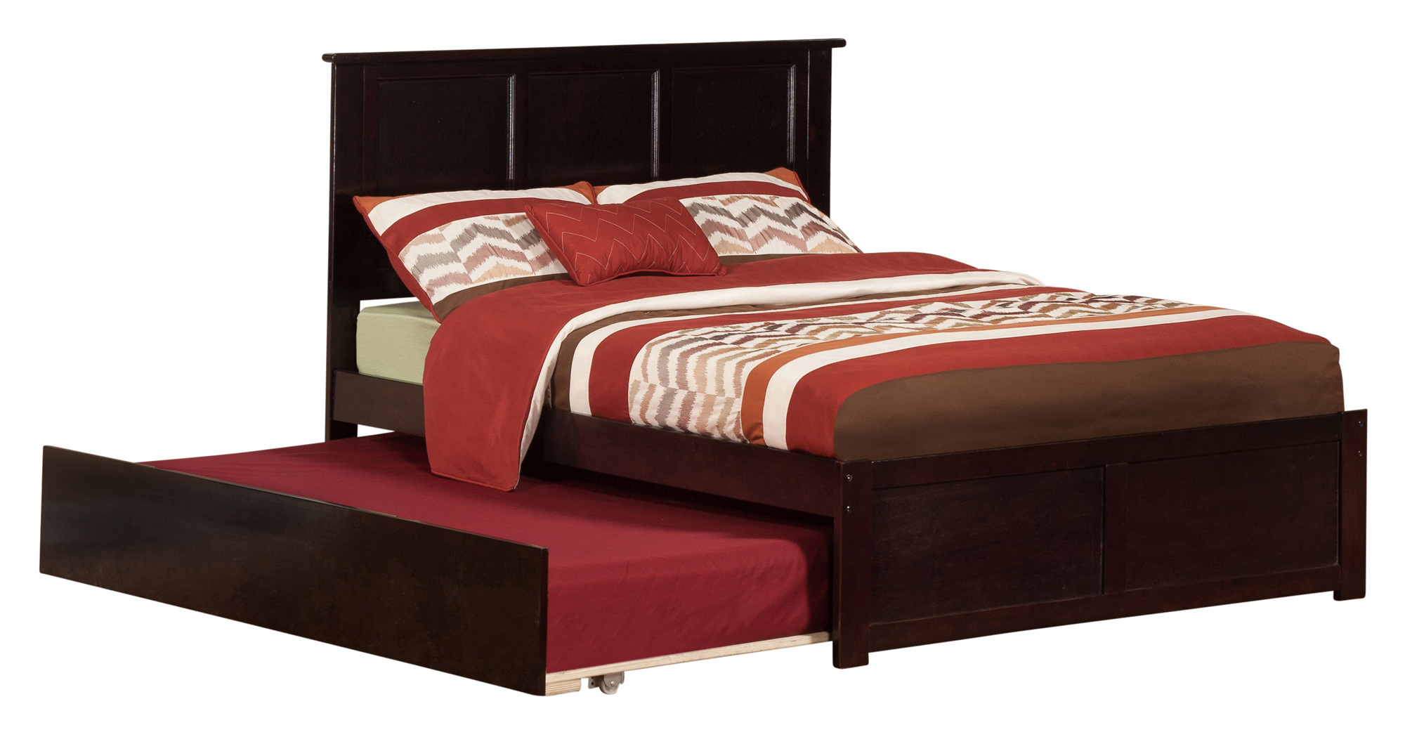 Madison Platform Bed with Flat Panel Foot Board and Twin Size Urban Trundle Bed in Multiple Colors and Sizes - image 1 of 4