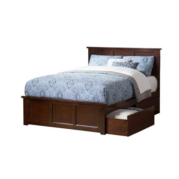 Madison Platform Bed with Matching Foot Board with 2 Urban Bed Drawers in Multiple Colors and Sizes