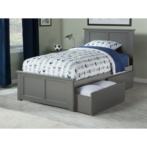 Madison Platform Bed with Matching Foot Board with 2 Urban Bed Drawers in Multiple Colors and Sizes