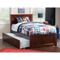 Madison Platform Bed with Matching Foot Board with Twin Size Urban Trundle Bed in Multiple Colors and Sizes
