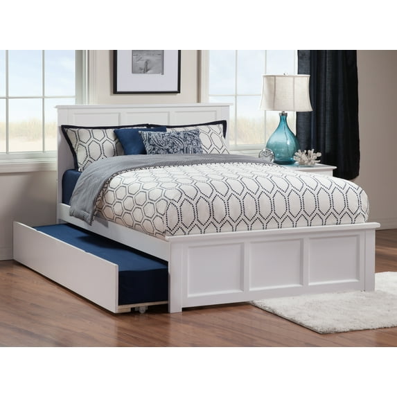 Madison Platform Bed with Matching Foot Board with Twin Size Urban Trundle Bed in Multiple Colors and Sizes
