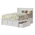 thumbnail image 1 of Madison Queen Platform Bed with Matching Foot Board with 2 Urban Bed Drawers in White, 1 of 5