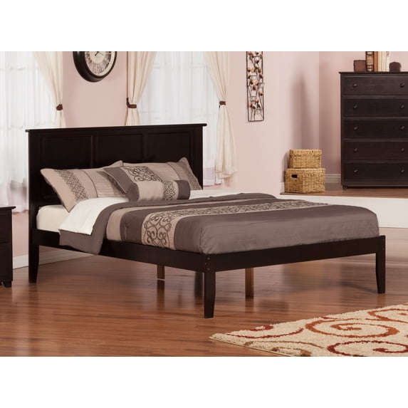 Madison Queen Platform Bed with Open Foot Board in Espresso